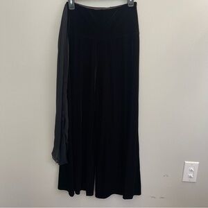 MSK Pants Black Velvet Pull-On Wide Leg Pants size S Party Formal Stretch Knit